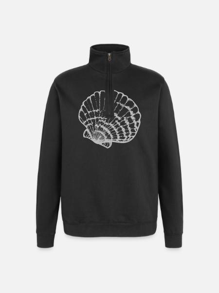 Étude de la lignée de coquilles de moules - Sweat à zip 1/4 - noir