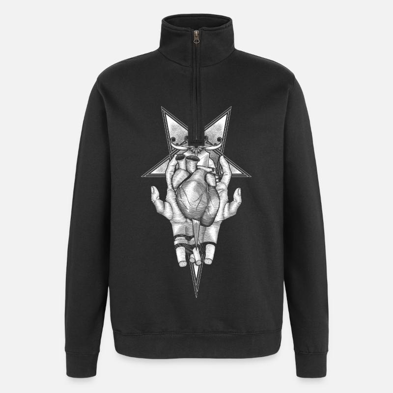 Aching Heart - Schwarze Version - Quarter-Zip-Sweatshirt - Schwarz