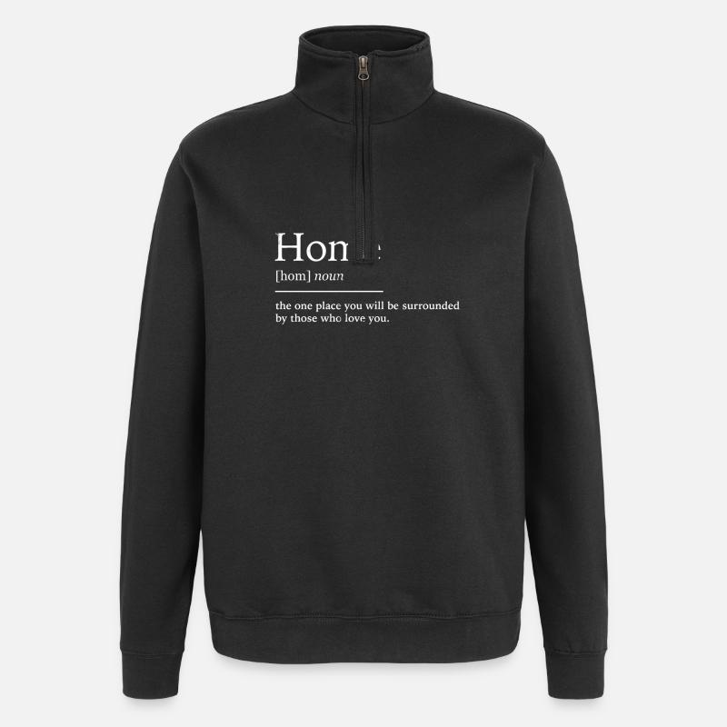 Accueil à la maison - Sweat à zip 1/4 - noir