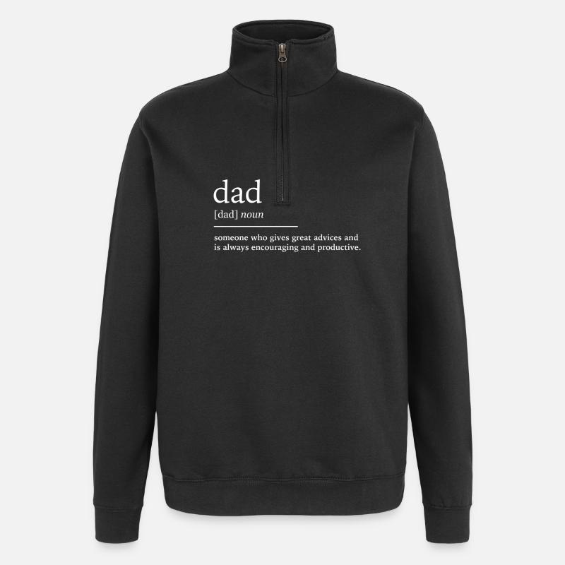Vater - Quarter-Zip-Sweatshirt - Schwarz