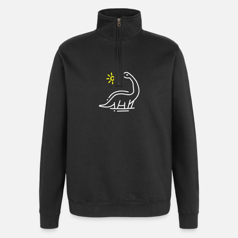 dinosaure - Sweat à zip 1/4 - noir