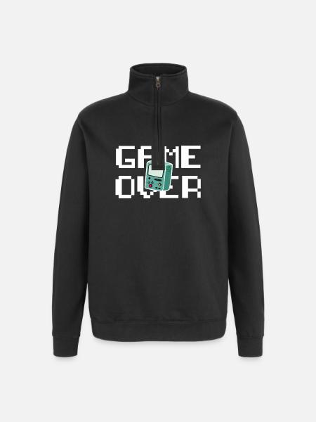 Game Over Retrogaming - Quarter-Zip Sweatshirt - black