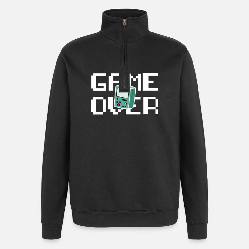 Game Over Retrogaming - Quarter-Zip Sweatshirt - black