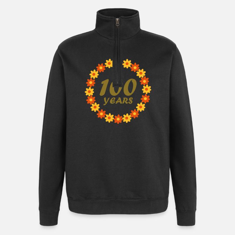 100 ans - Sweat à zip 1/4 - noir