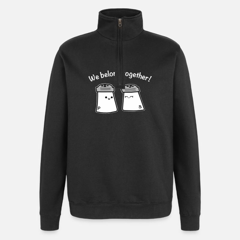 Love relationship salt pepper - Quarter-Zip Sweatshirt - black