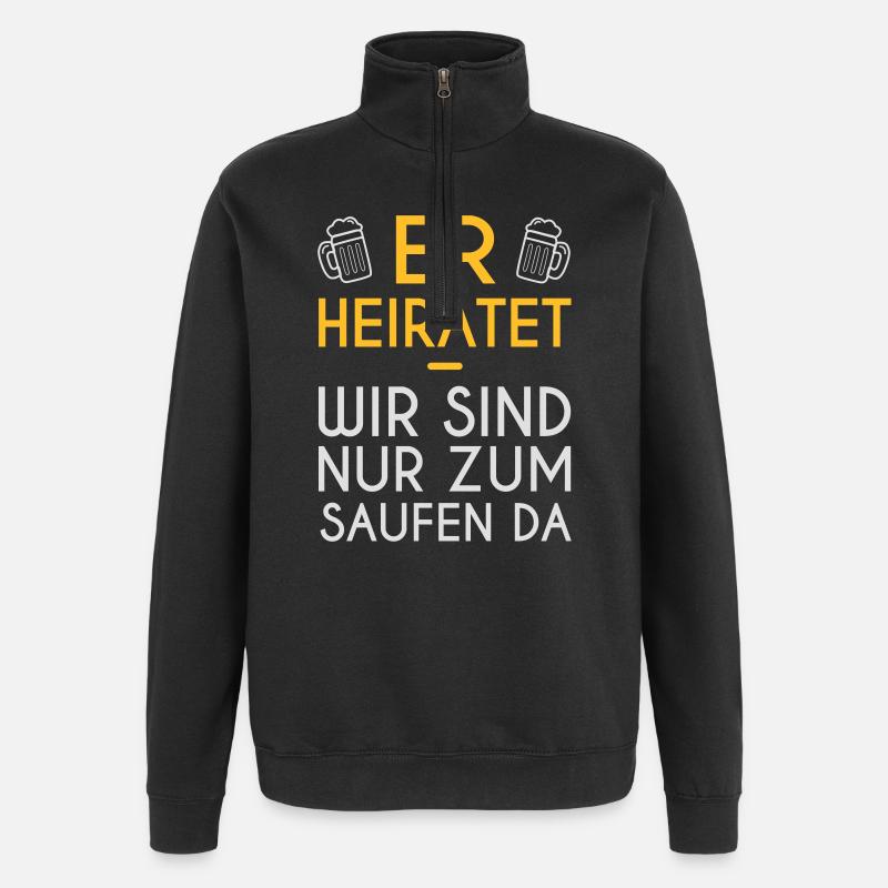 He marries - Quarter-Zip Sweatshirt - black