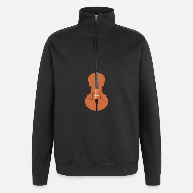 Violin playing musical instrument String instrument - Quarter-Zip Sweatshirt - black