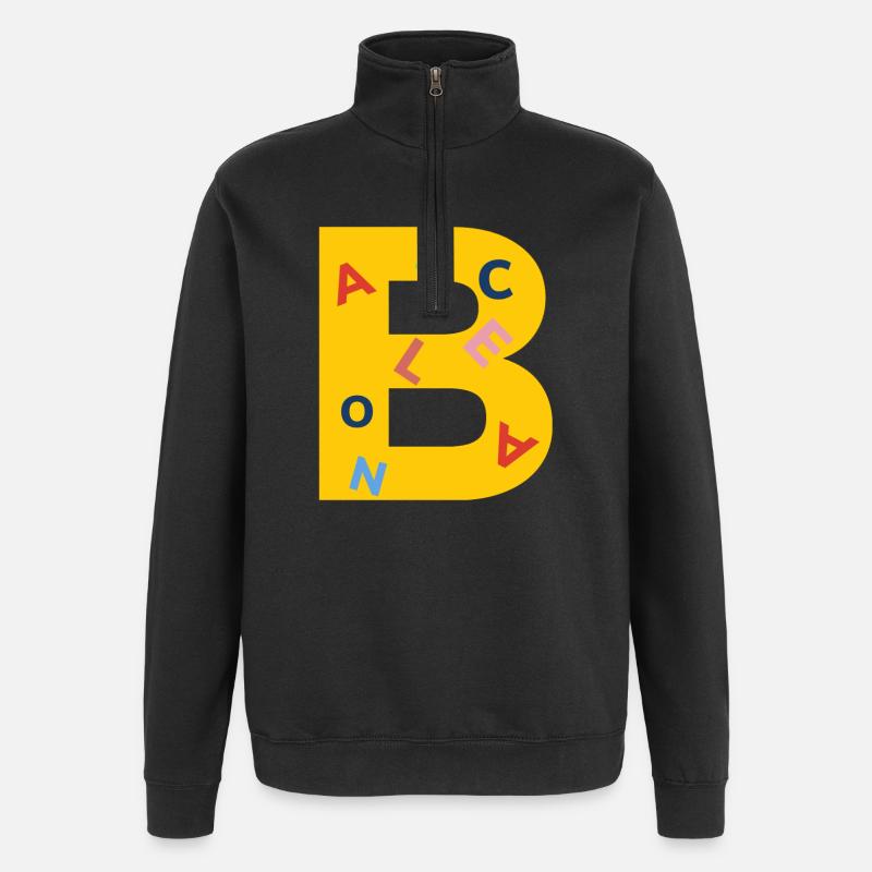 T-shirt Barcelone - Sweat à zip 1/4 - noir