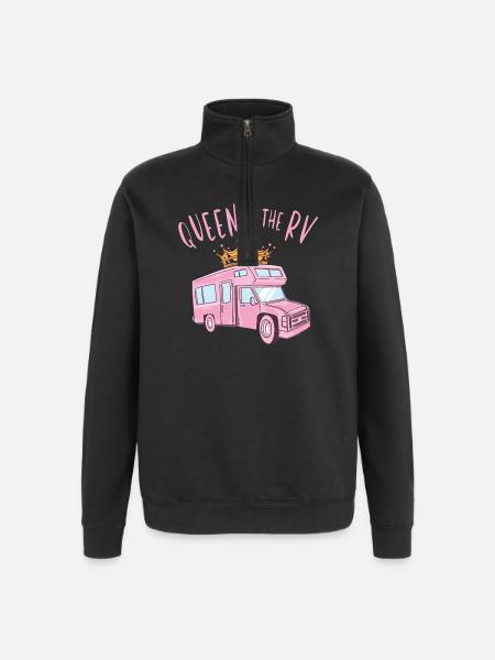 Queen of the Camper - Quarter-Zip Sweatshirt - black