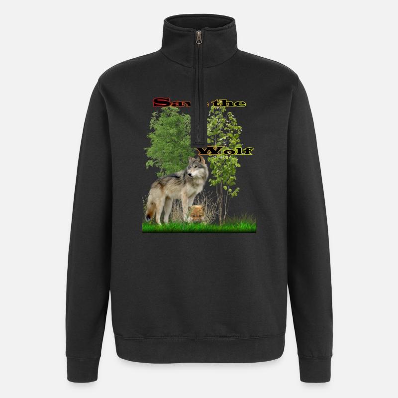 wolf 2 - Quarter-Zip Sweatshirt - black