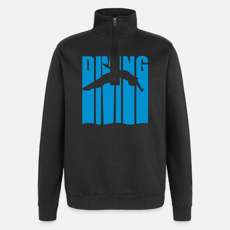 Turmspringen - Quarter-Zip-Sweatshirt - Schwarz