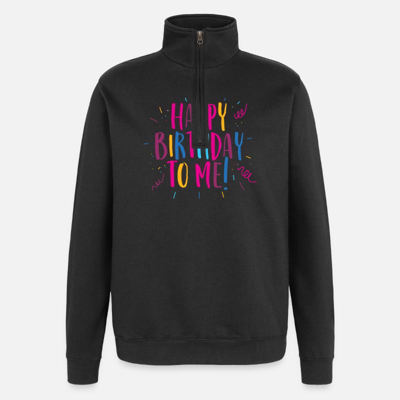 Félicitations pour mon anniversaire! - Sweat à zip 1/4 - noir