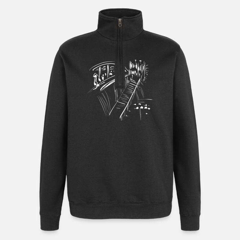 Pont d'architecture - Sweat à zip 1/4 - noir