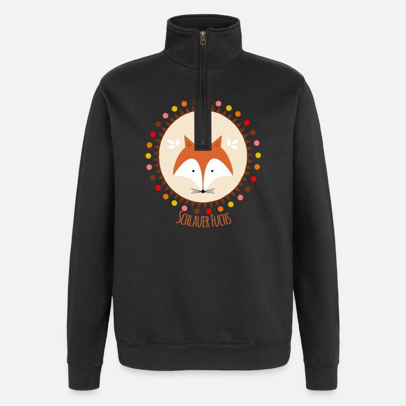 Smart Fox - Quarter-Zip Sweatshirt - black