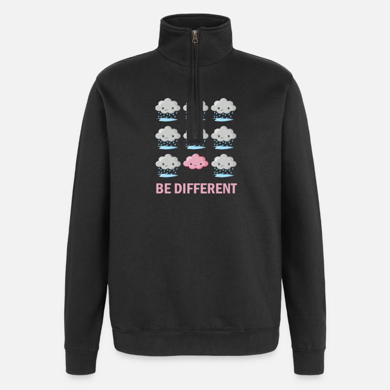 Be different - Quarter-Zip Sweatshirt - black