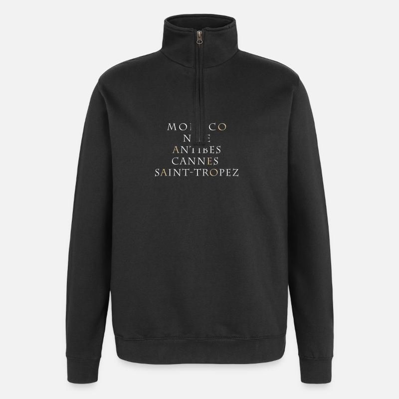 monaco - Quarter-Zip Sweatshirt - black