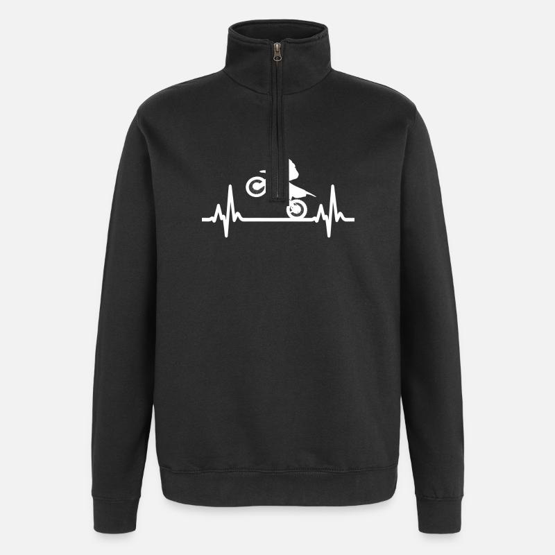 motocross - Sweat à zip 1/4 - noir