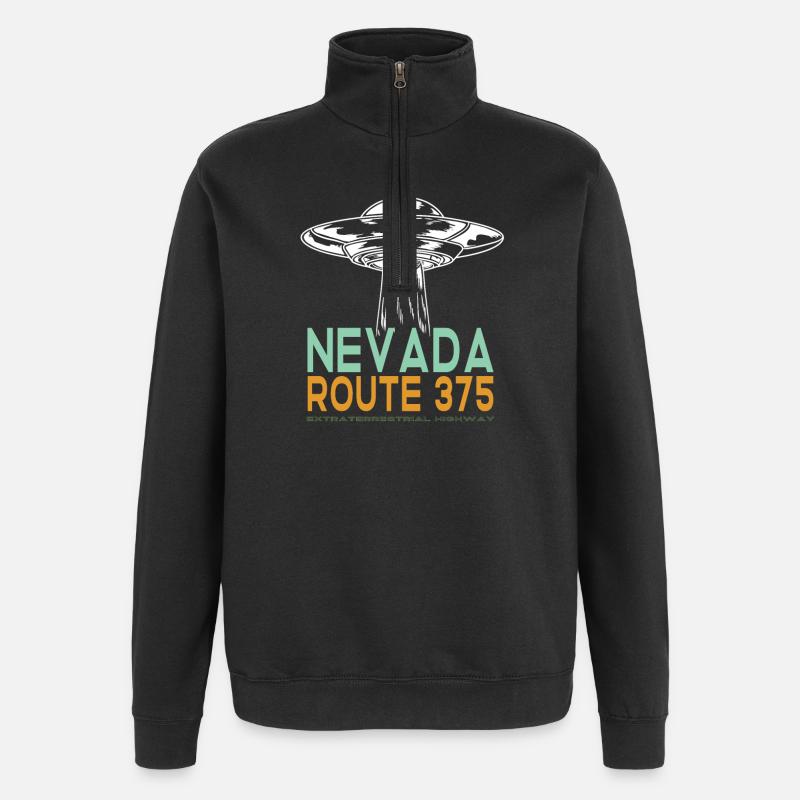 OVNI - Nevada Route 375 - Sweat à zip 1/4 - noir
