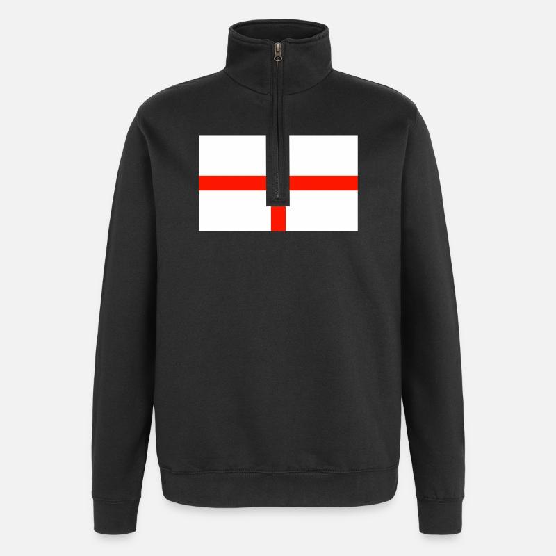 Drapeau anglais - Sweat à zip 1/4 - noir