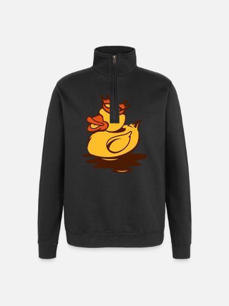 Eine Gummiente mit Krone - Quarter-Zip-Sweatshirt - Schwarz