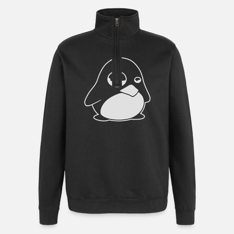 TUX Pinguin, LINUX - Quarter-Zip Sweatshirt - black