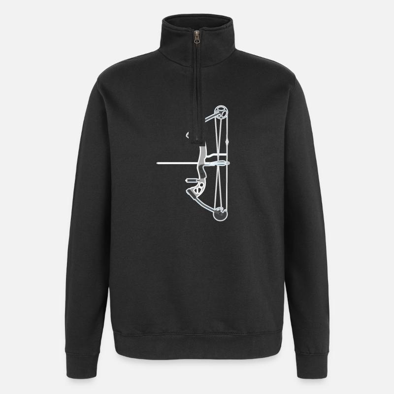 Bogenschießen Compoundbogen - Quarter-Zip-Sweatshirt - Schwarz