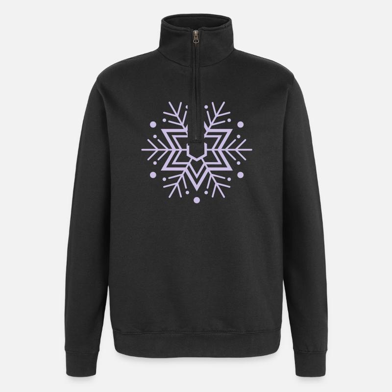 schneeflocke - Quarter-Zip-Sweatshirt - Schwarz