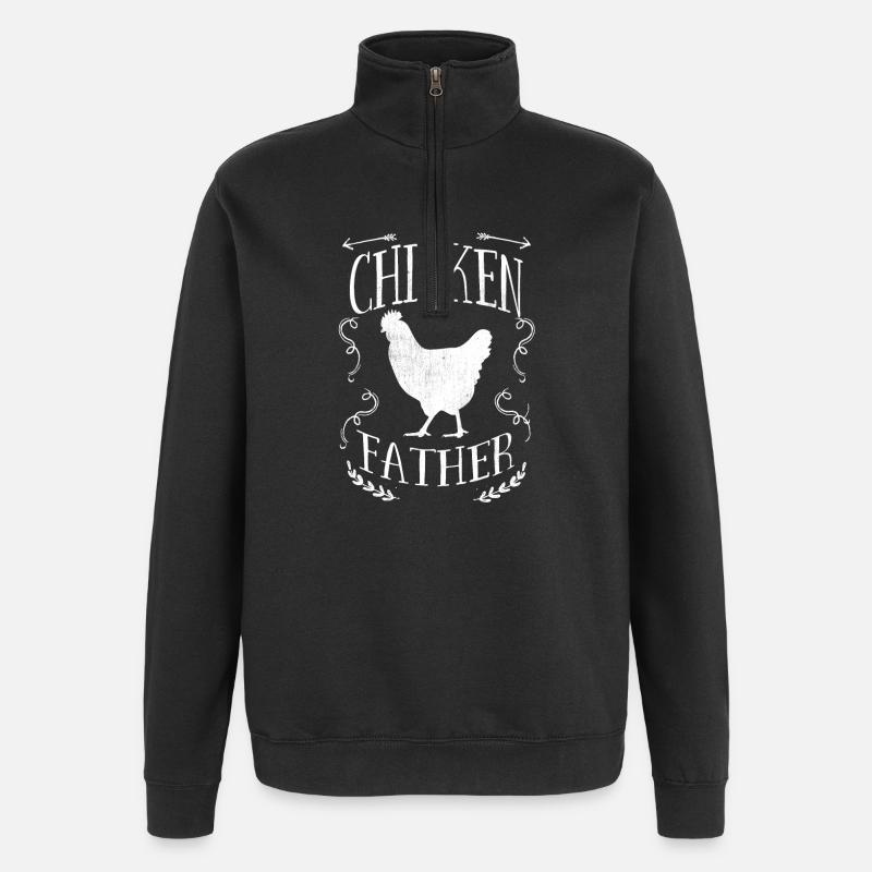 Poulet Hommes Le Père Poulet - Sweat à zip 1/4 - noir