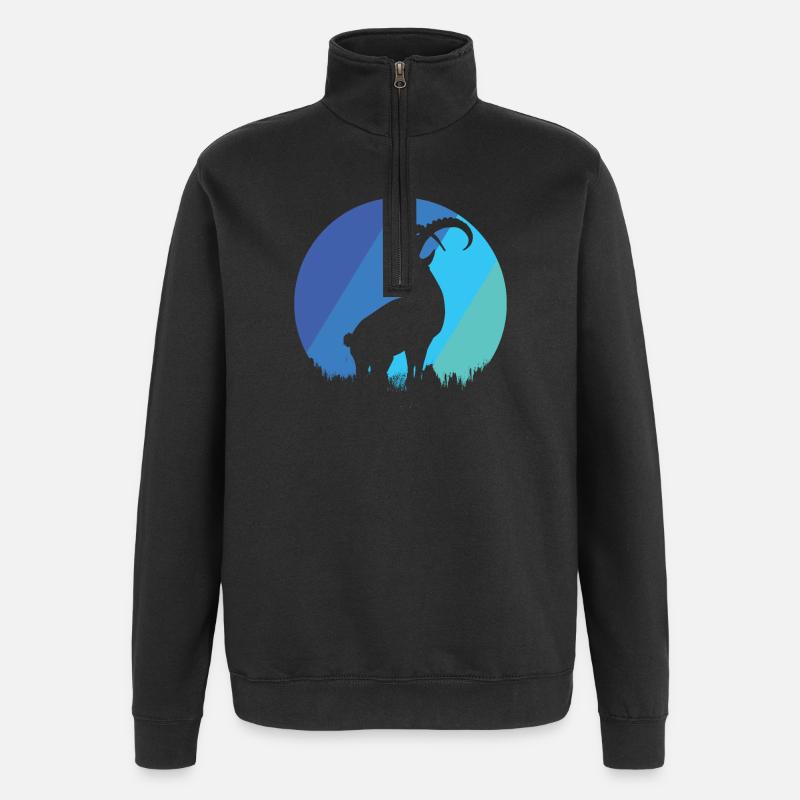 Steinbock - Quarter-Zip-Sweatshirt - Schwarz
