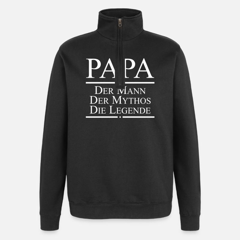 PAPA Legende - Quarter-Zip-Sweatshirt - Schwarz