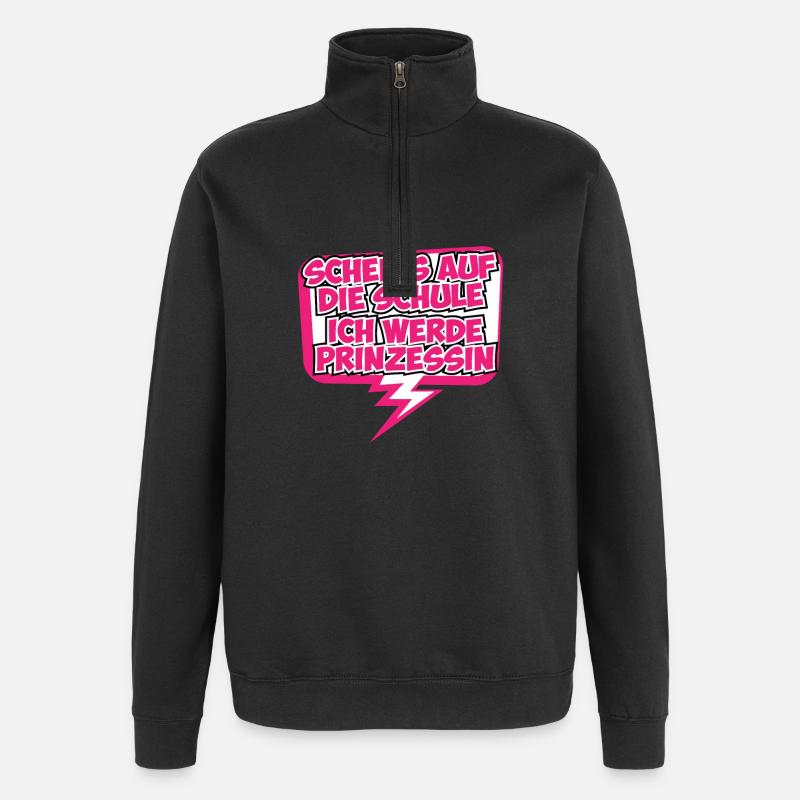 Prinzessin Prinzessinnenshirt Geschenkidee Krone - Quarter-Zip-Sweatshirt - Schwarz