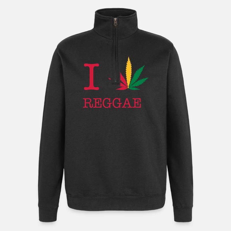 reggae - Sweat à zip 1/4 - noir
