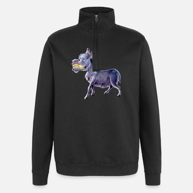 Âne Morgenstund - Sweat à zip 1/4 - noir