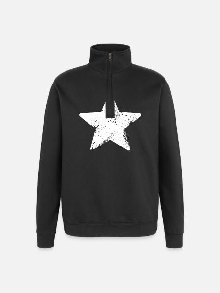 starry star splatter - Quarter-Zip Sweatshirt - black