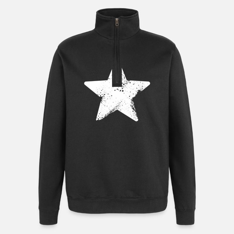 étoilé éclaboussure étoiles - Sweat à zip 1/4 - noir