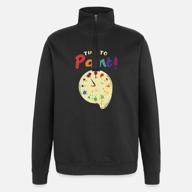 PEINTURE: le temps de peindre - Sweat à zip 1/4 - noir