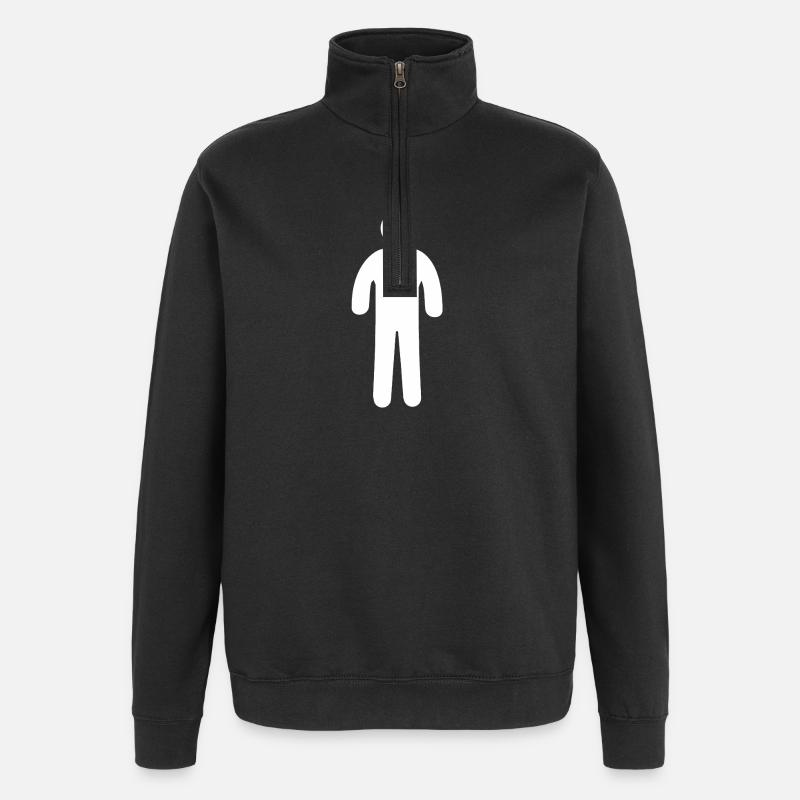 point d'interrogation - Sweat à zip 1/4 - noir