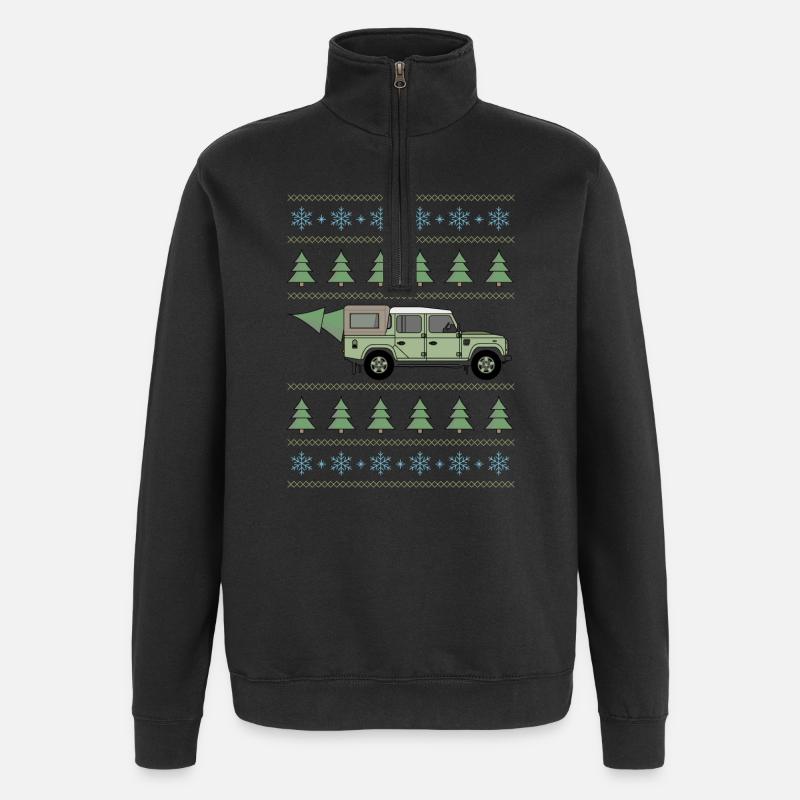 Defender Pickup - Baum - Quarter-Zip-Sweatshirt - Schwarz