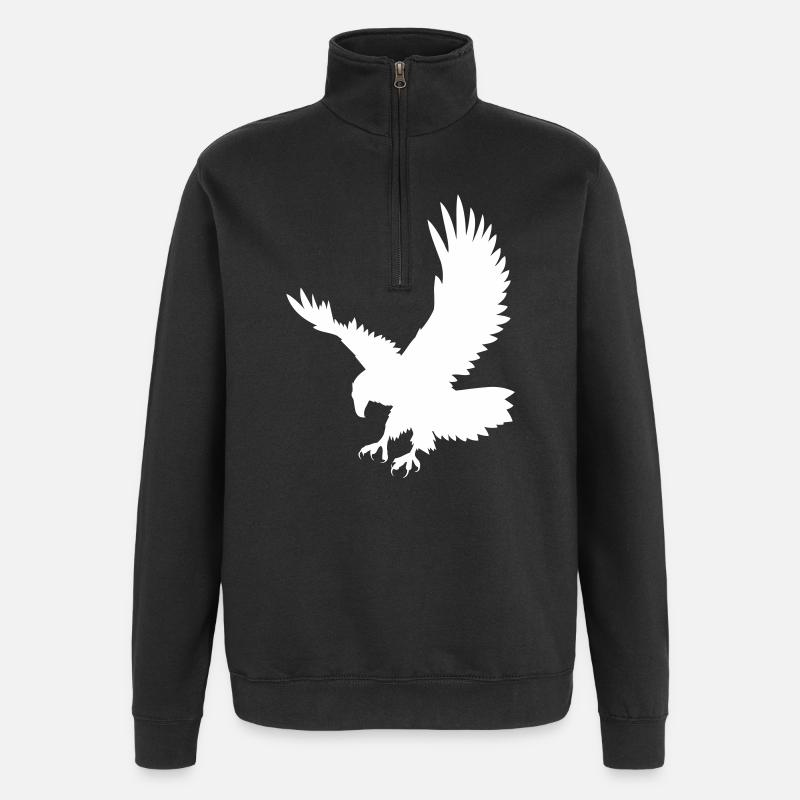 An eagle chasing its prey - Quarter-Zip Sweatshirt - black