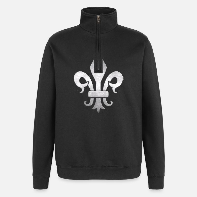 Königssymbol - Quarter-Zip-Sweatshirt - Schwarz