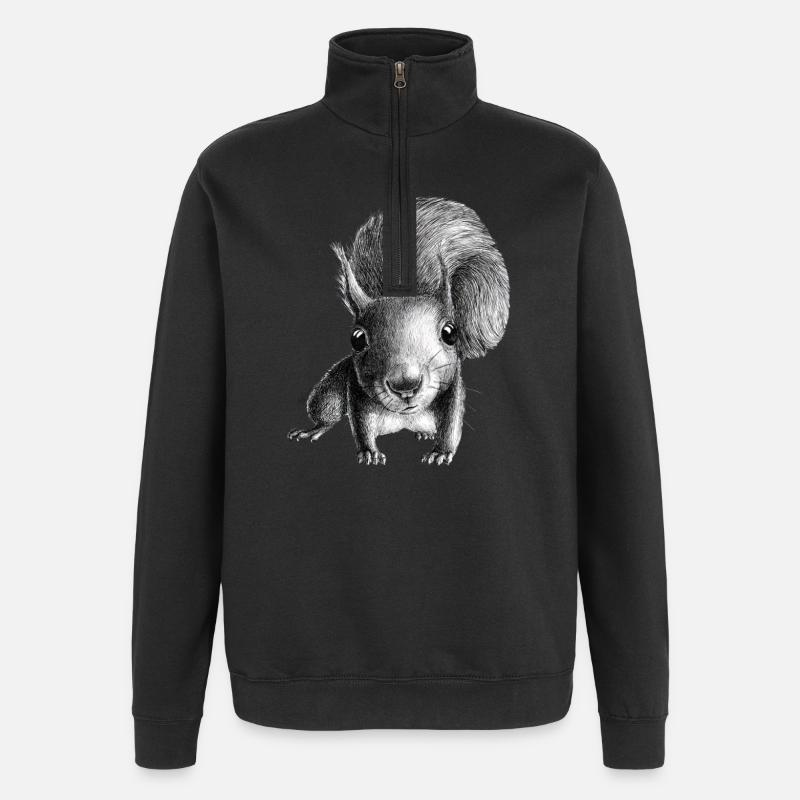 Eichhörnchen - Quarter-Zip-Sweatshirt - Schwarz