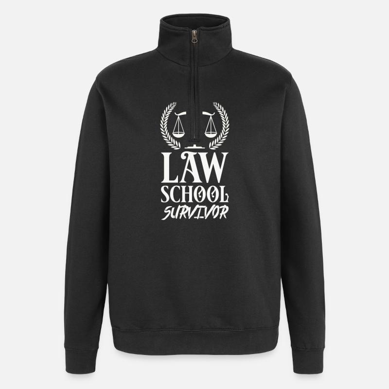 avocat - Sweat à zip 1/4 - noir