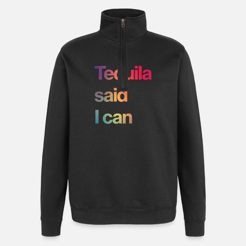 Tequila sagte ich kann - Quarter-Zip-Sweatshirt - Schwarz