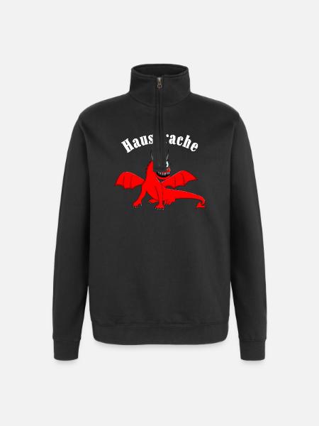 Hausdrache - Quarter-Zip-Sweatshirt - Schwarz