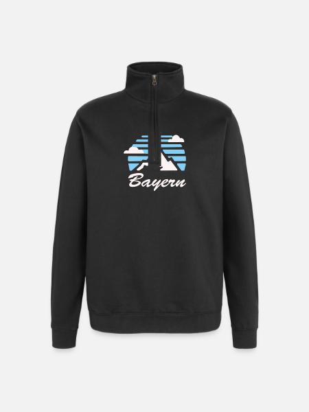 Bavaria, Mountains, , Gift - Quarter-Zip Sweatshirt - black