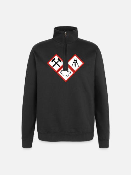 DANGER RUHRPOTT - Sweat à zip 1/4 - noir