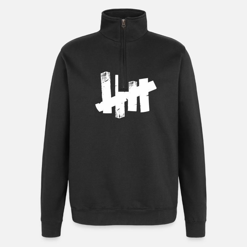 Five stripes - tally - tape - Quarter-Zip Sweatshirt - black