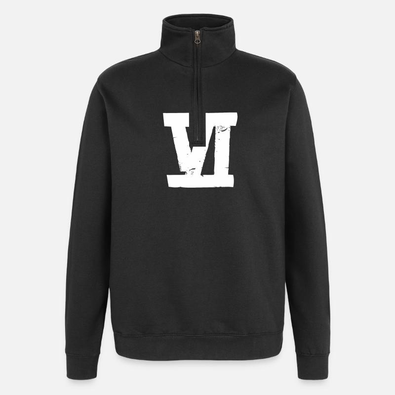 Six - ruban VI - Sweat à zip 1/4 - noir