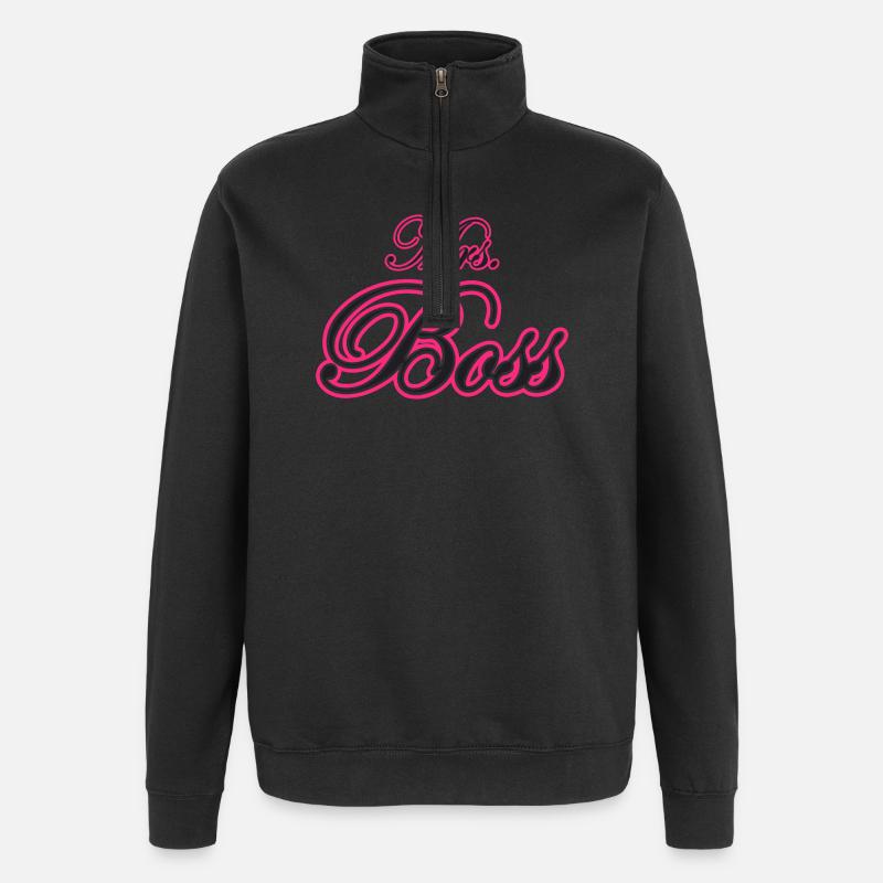 Mrs Frau Chefin Ehefrau Geschenk - Quarter-Zip-Sweatshirt - Schwarz