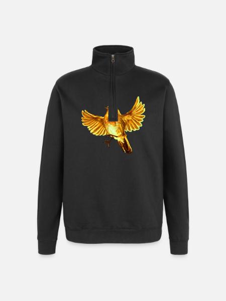 yellow bird - Quarter-Zip Sweatshirt - black